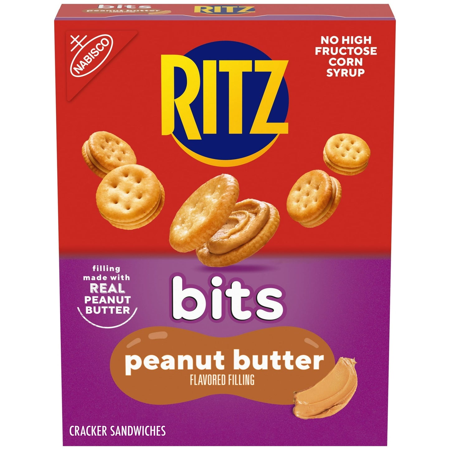 RITZ Bits Peanut Butter Sandwich Crackers are the perfect bite-sized snack for on-the-go nibbling. The classic flavor and crunch of RITZ snack crackers combines with real peanut butter to give you the ideal mix of salty and sweet all in one bite. Tuck these mini crackers into a lunchbox for a midday treat, or give your little one these delicious peanut butter crackers for a filling after-school snack. Whether you’re running errands or rushing to appointments, these cracker sandwiches are convenient, tasty s